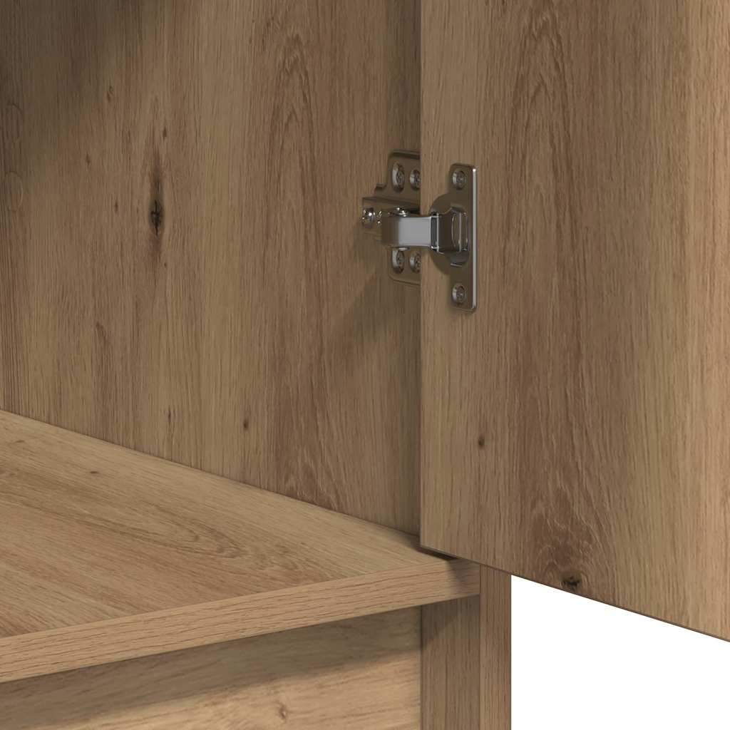 Klædeskab med spejllys med skuffe 3 pcs Brun Konstrueret træ