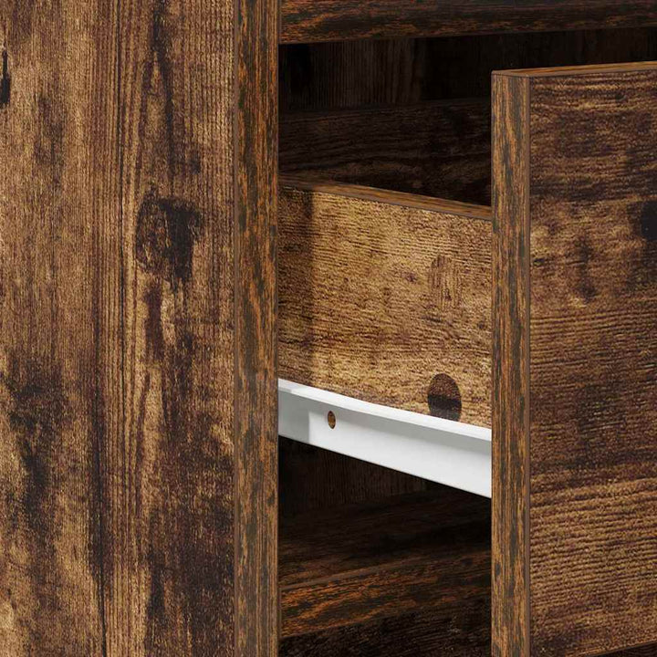 Klædeskab med spejllys Brun 50 x 41 x 135 cm Konstrueret træ