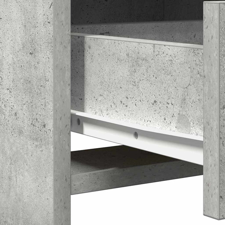 Makeupbord sæt med LED 3 stk. Beton Grå Konstrueret træ