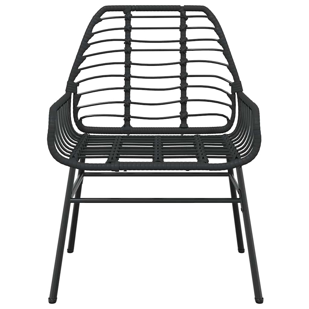 3 dele spisebordssæt til haven polyrattan glas sort