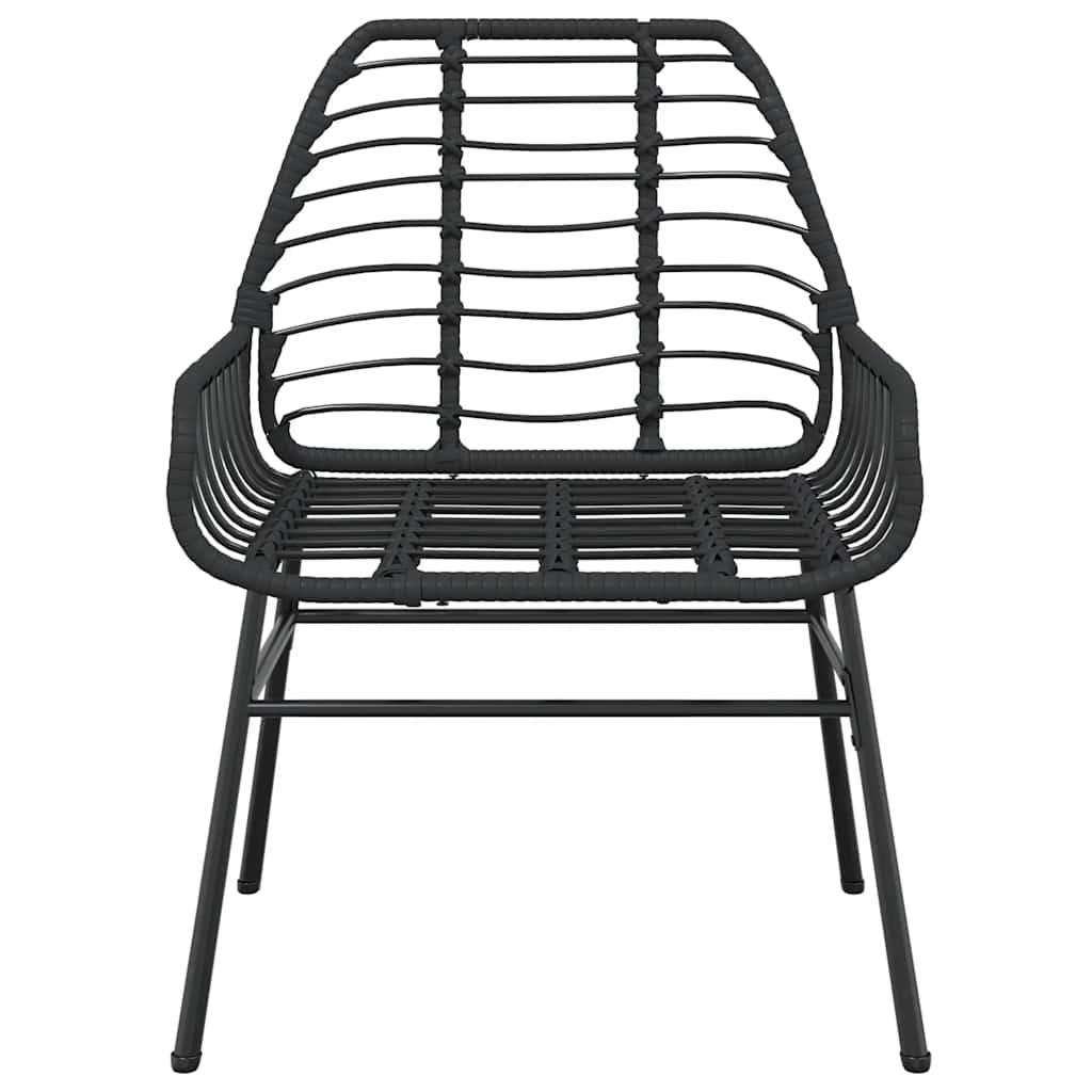 3 dele spisebordssæt til haven polyrattan glas sort