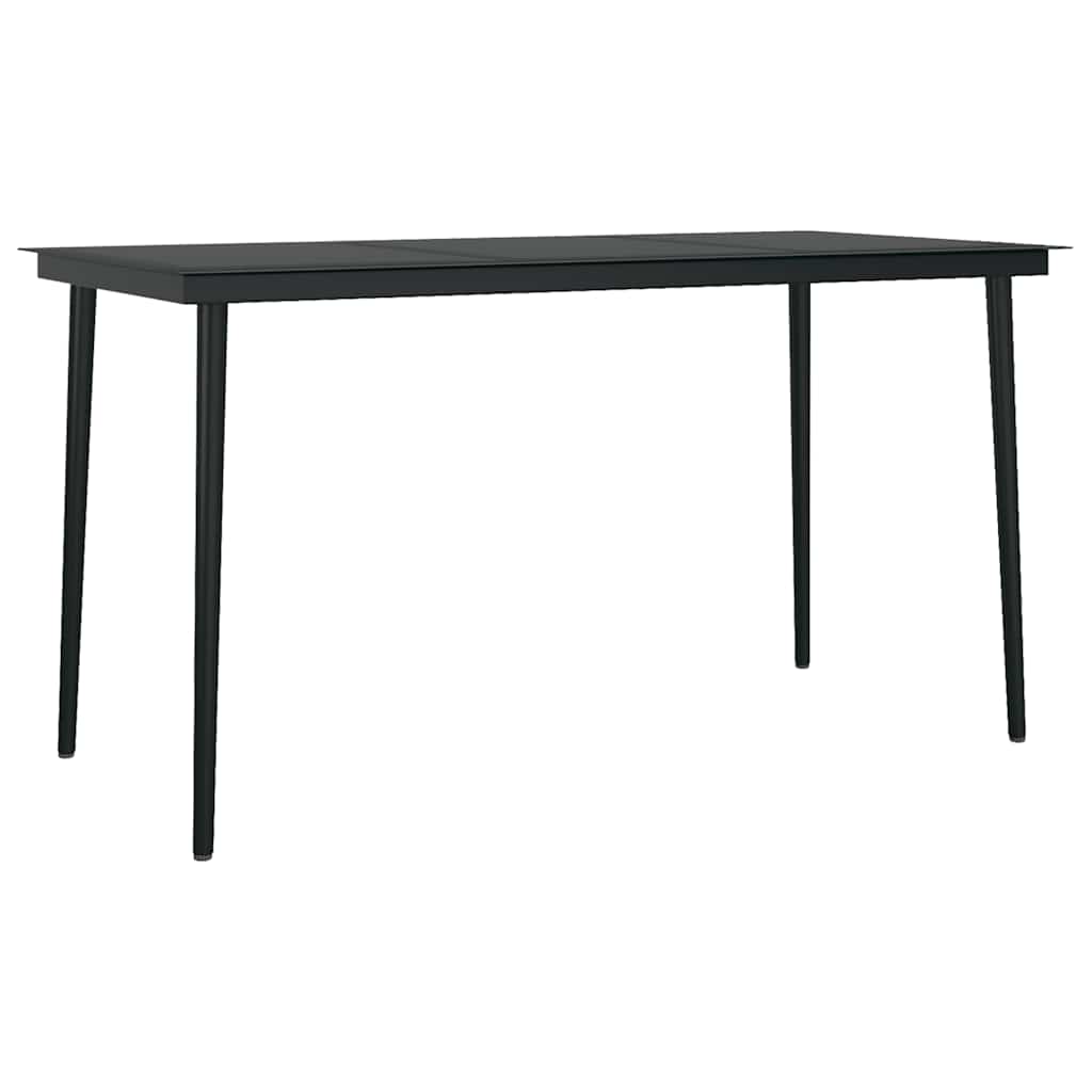 5 dele spisebordssæt til haven polyrattan glas sort