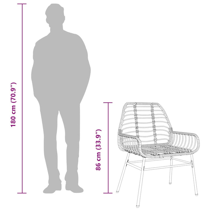 5 dele spisebordssæt til haven polyrattan glas sort
