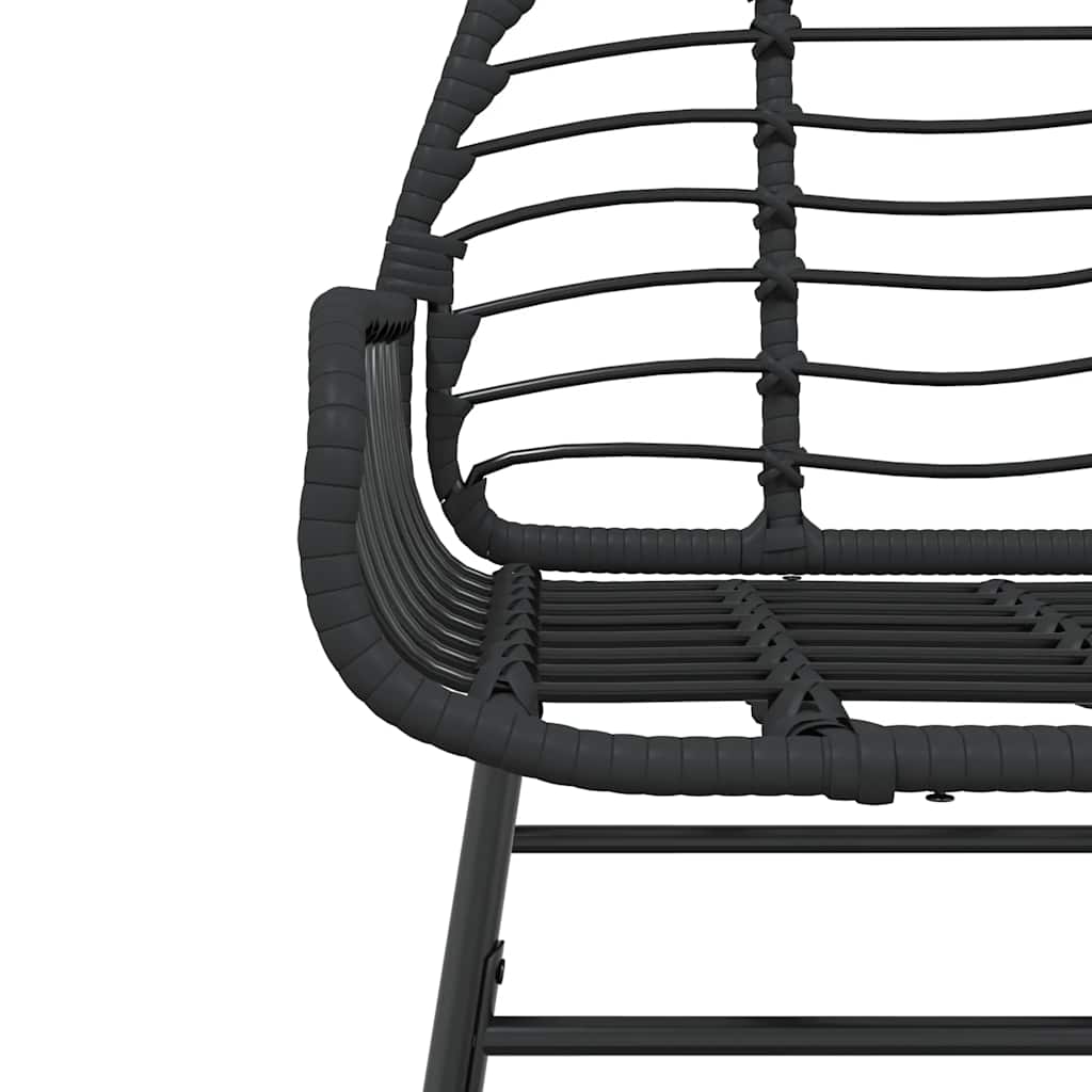 5 dele spisebordssæt til haven polyrattan glas sort