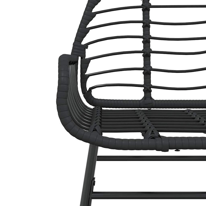 5 dele spisebordssæt til haven polyrattan glas sort