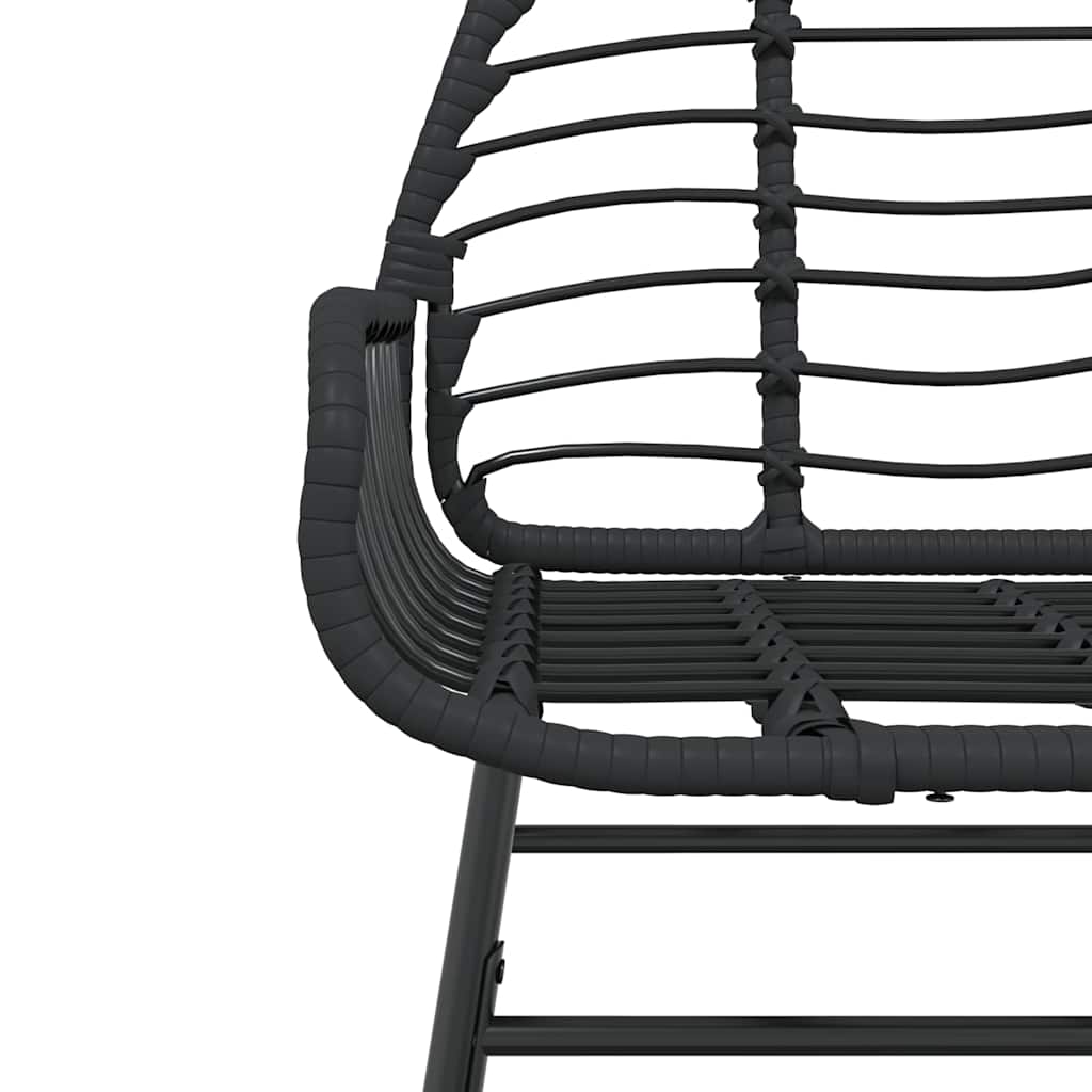 7 dele spisebordssæt til haven polyrattan glas sort