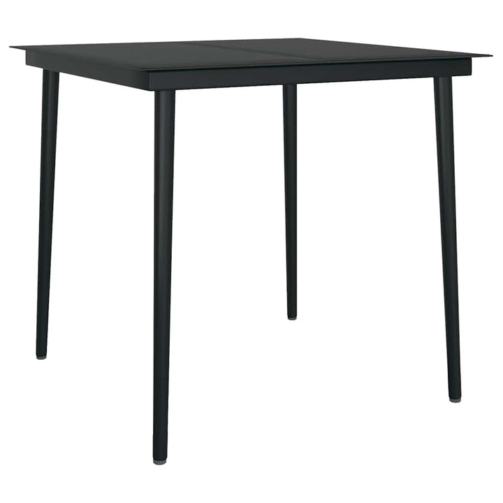3 dele spisebordssæt til haven m. hynder polyrattan glas sort