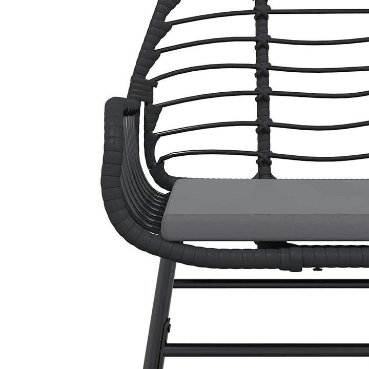 5 dele spisebordssæt til haven m. hynder polyrattan glas sort