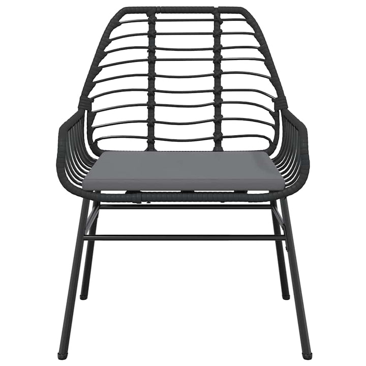 5 dele spisebordssæt til haven m. hynder polyrattan glas sort