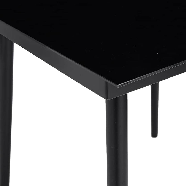 5 dele spisebordssæt til haven m. hynder polyrattan glas sort