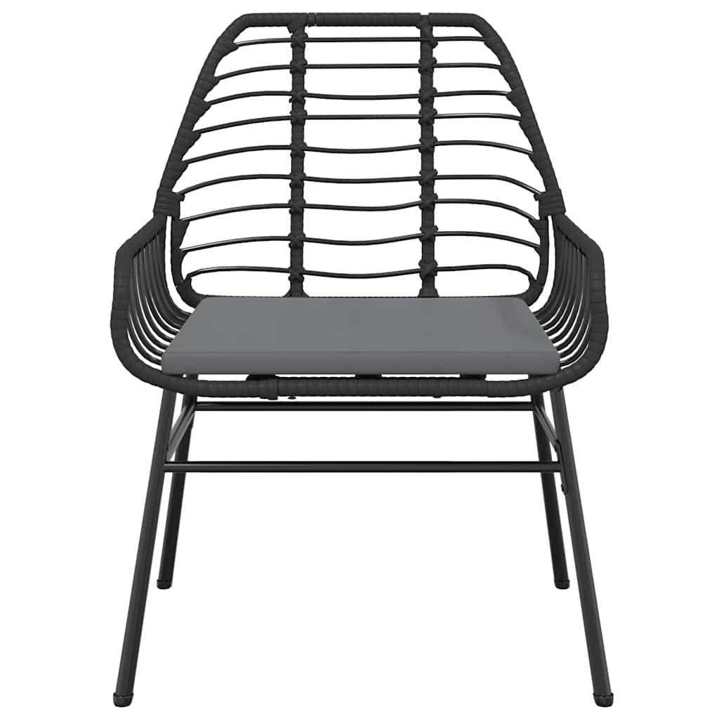 7 dele spisebordssæt til haven m. hynder polyrattan glas sort