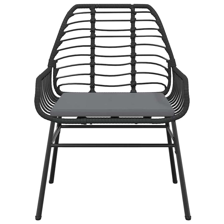 7 dele spisebordssæt til haven m. hynder polyrattan glas sort