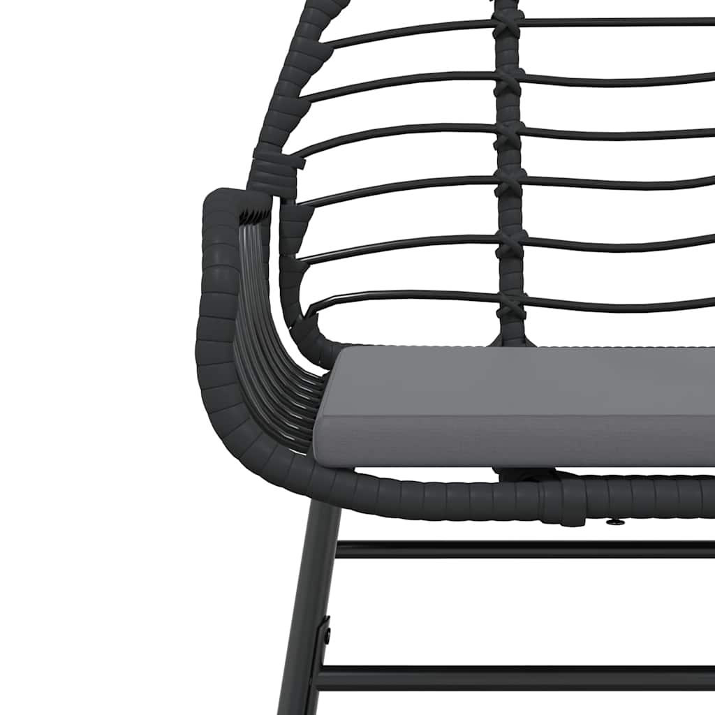7 dele spisebordssæt til haven m. hynder polyrattan glas sort