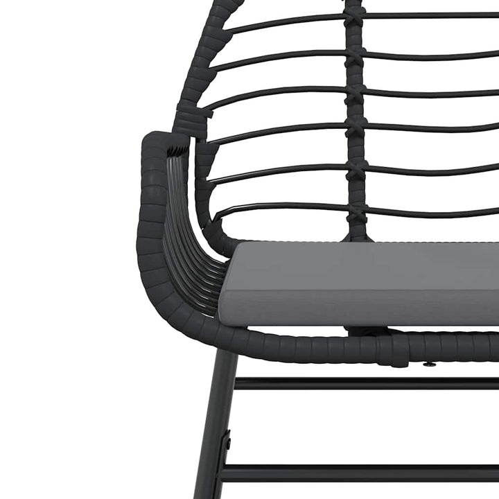 7 dele spisebordssæt til haven m. hynder polyrattan glas sort