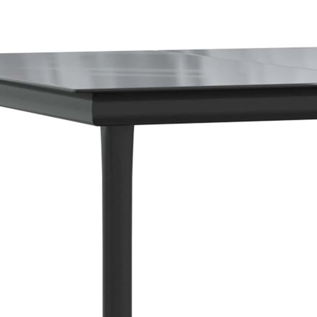 7 dele spisebordssæt til haven m. hynder polyrattan glas sort