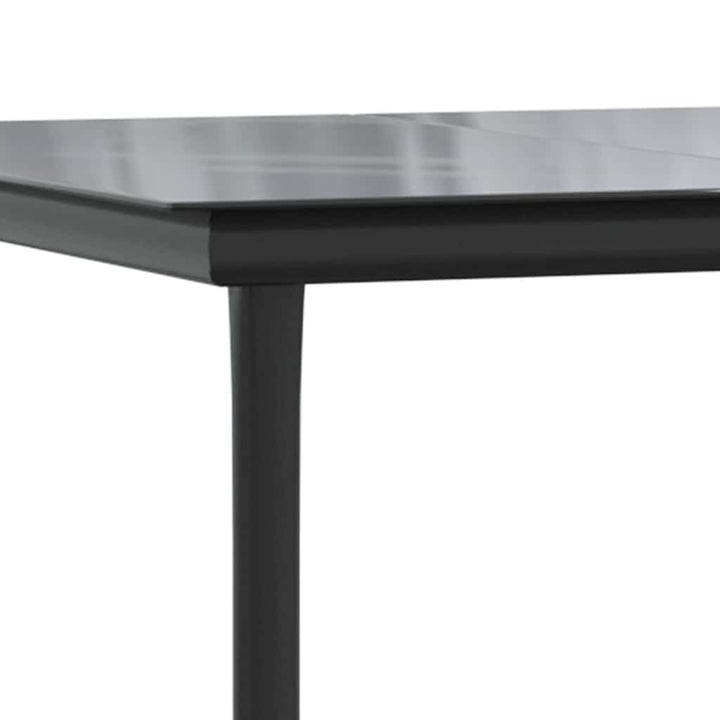 7 dele spisebordssæt til haven m. hynder polyrattan glas sort