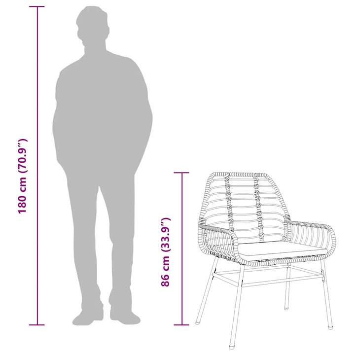 7 dele spisebordssæt til haven m. hynder polyrattan glas sort
