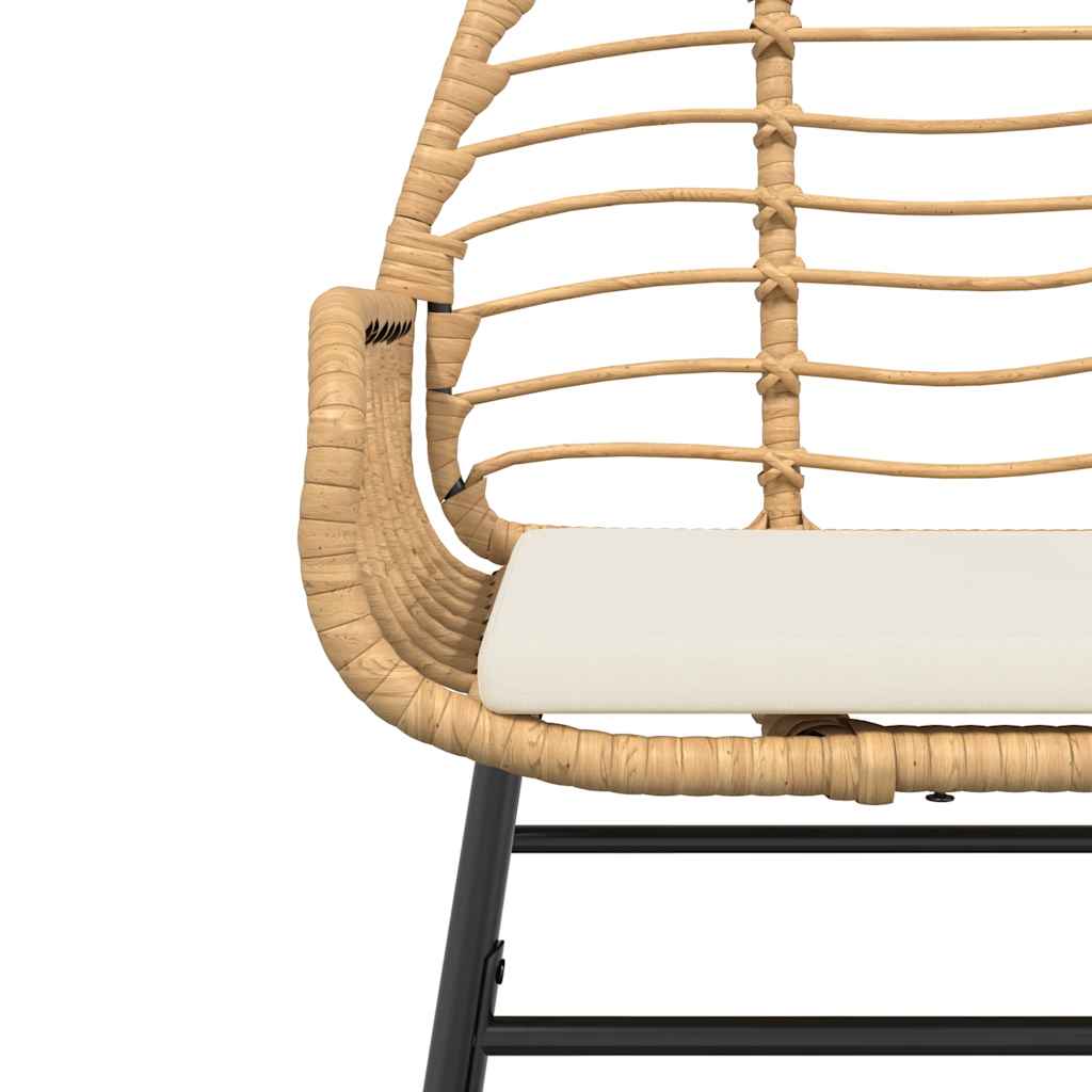 5 dele spisebordssæt til haven m. hynder polyrattan glas brun