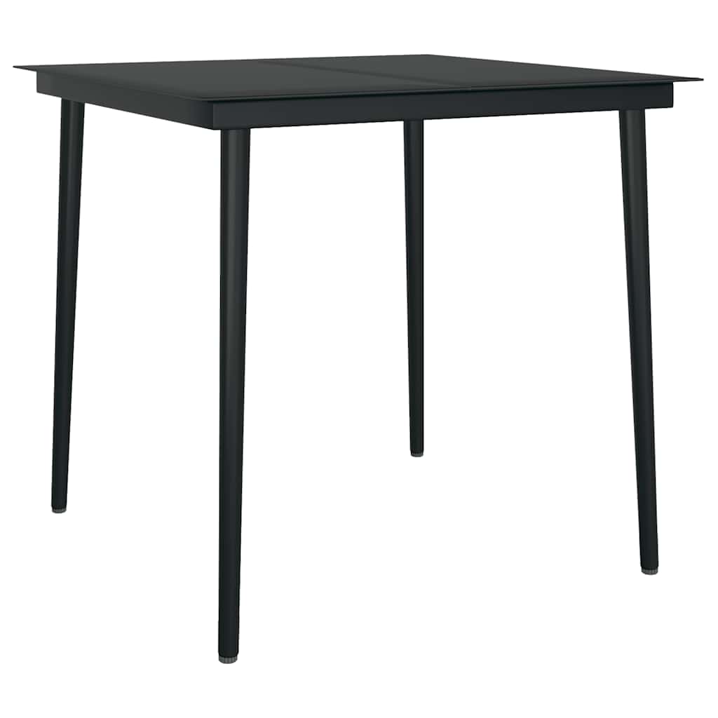 3 dele spisebordssæt til haven m. hynder polyrattan glas sort