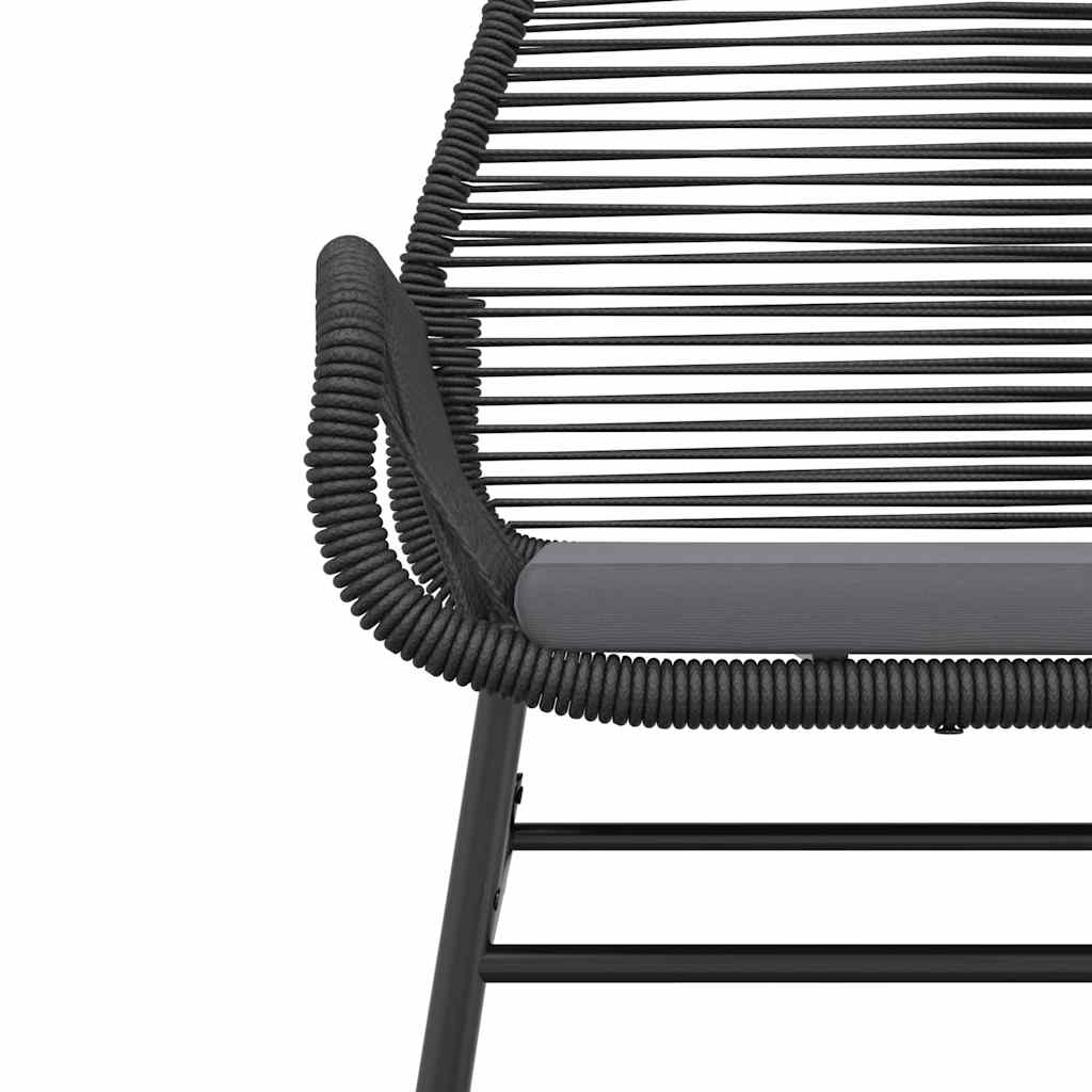 5 dele spisebordssæt til haven m. hynder polyrattan glas sort