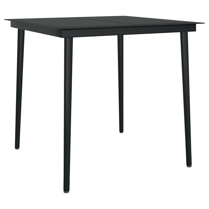 5 dele spisebordssæt til haven m. hynder polyrattan glas sort