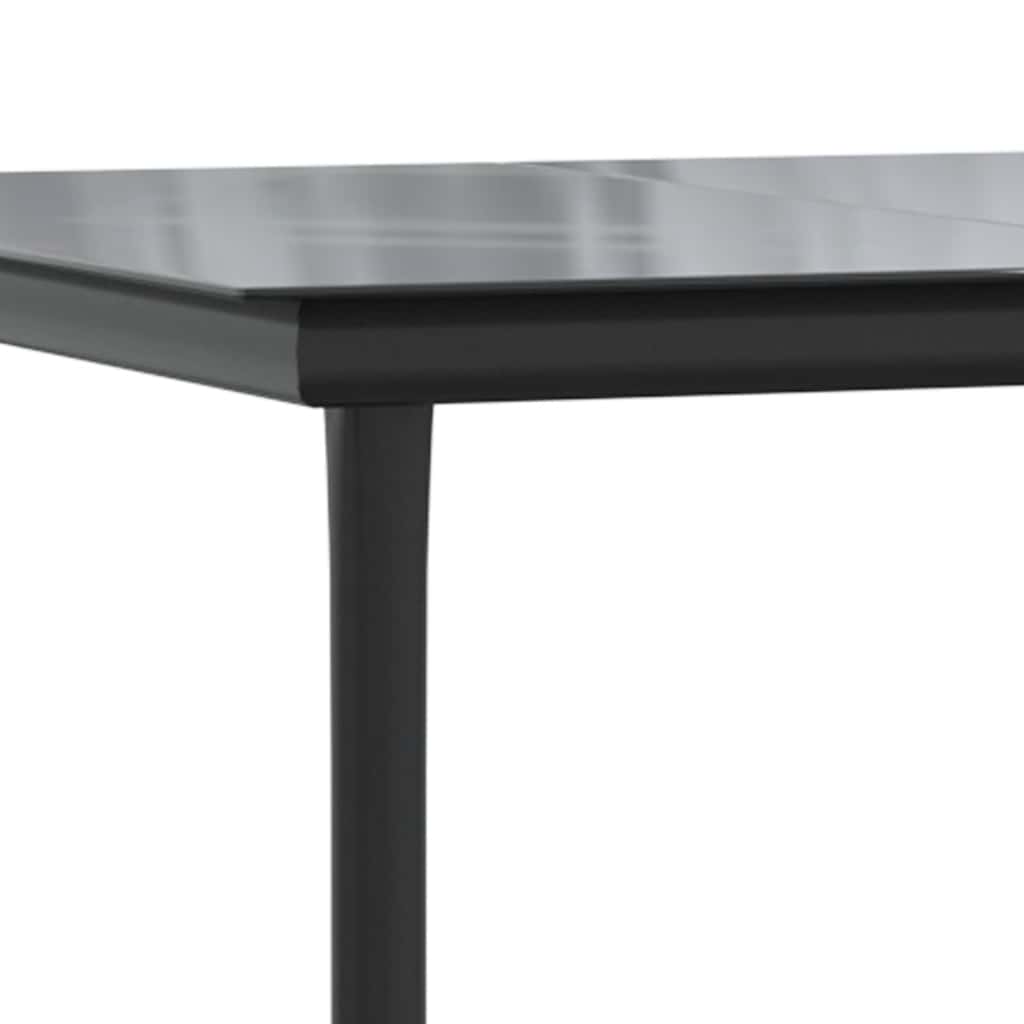 5 dele spisebordssæt til haven m. hynder polyrattan glas sort