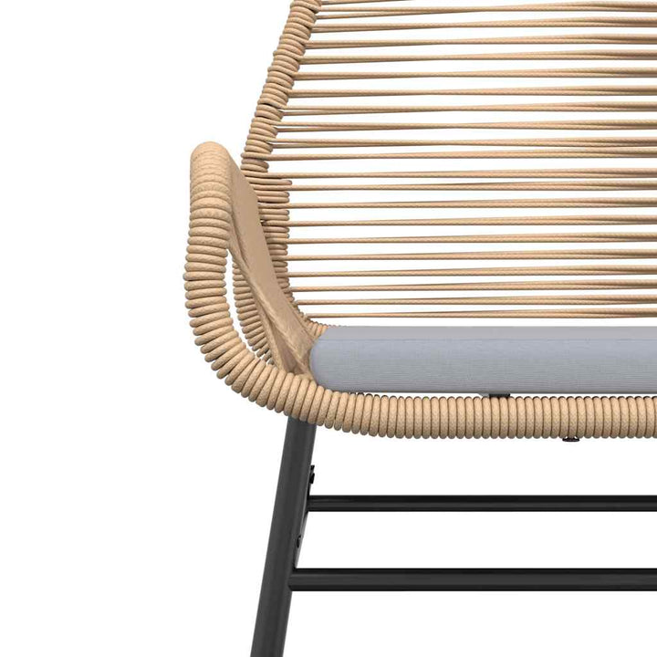 3 dele spisebordssæt til haven m. hynder polyrattan glas brun