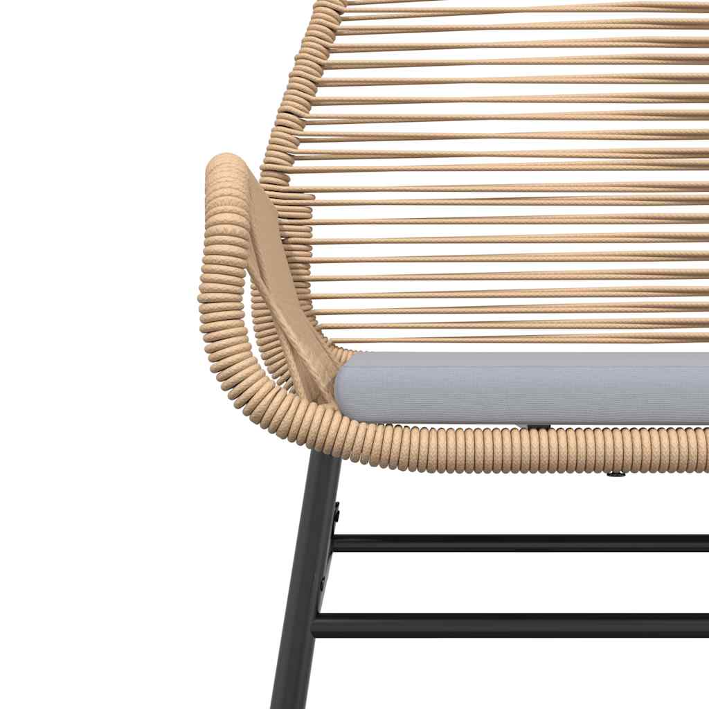 5 dele spisebordssæt til haven m. hynder polyrattan glas brun