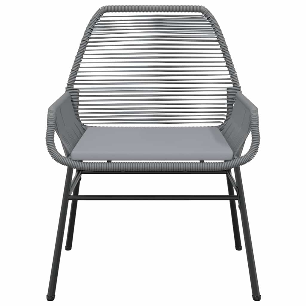 spisebordssæt til haven 3dele med hynder polyrattan glas grå
