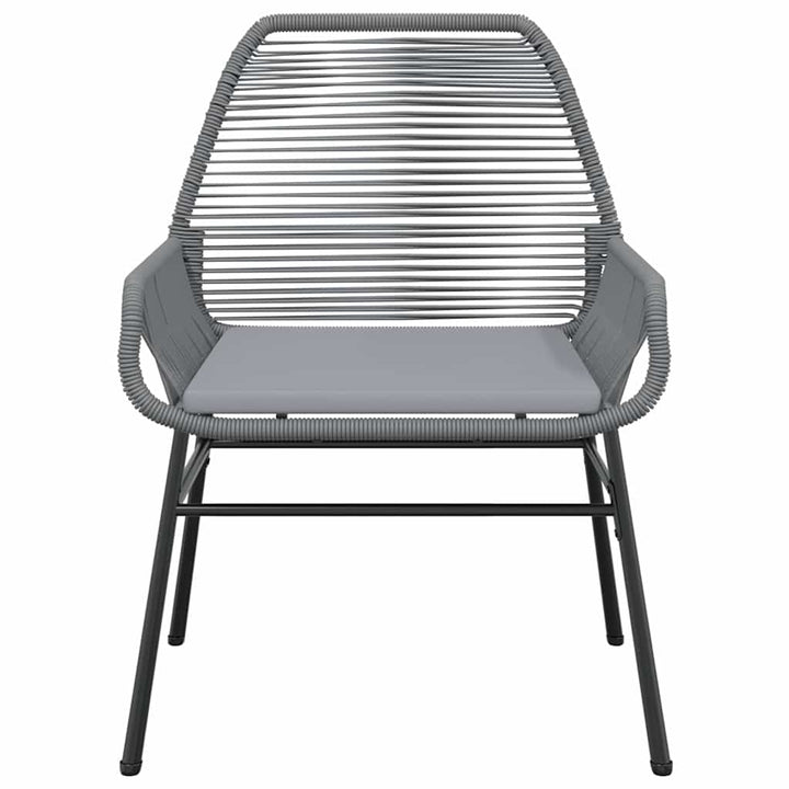 spisebordssæt til haven 3dele med hynder polyrattan glas grå