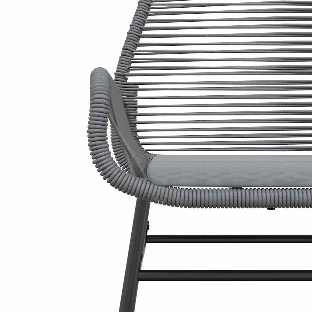 spisebordssæt til haven 3dele med hynder polyrattan glas grå