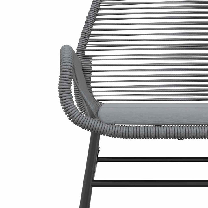 spisebordssæt til haven 3dele med hynder polyrattan glas grå