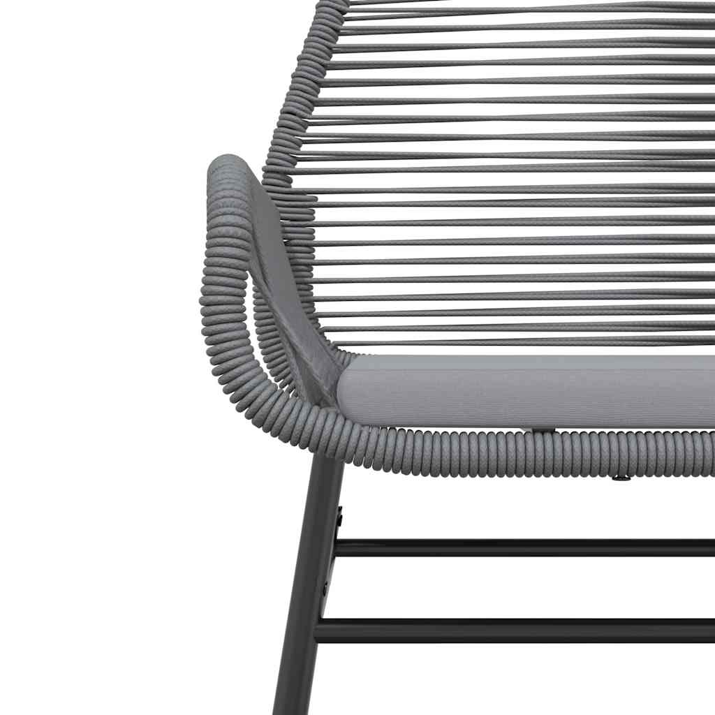 7 dele spisebordssæt til haven med hynder polyrattan glas grå