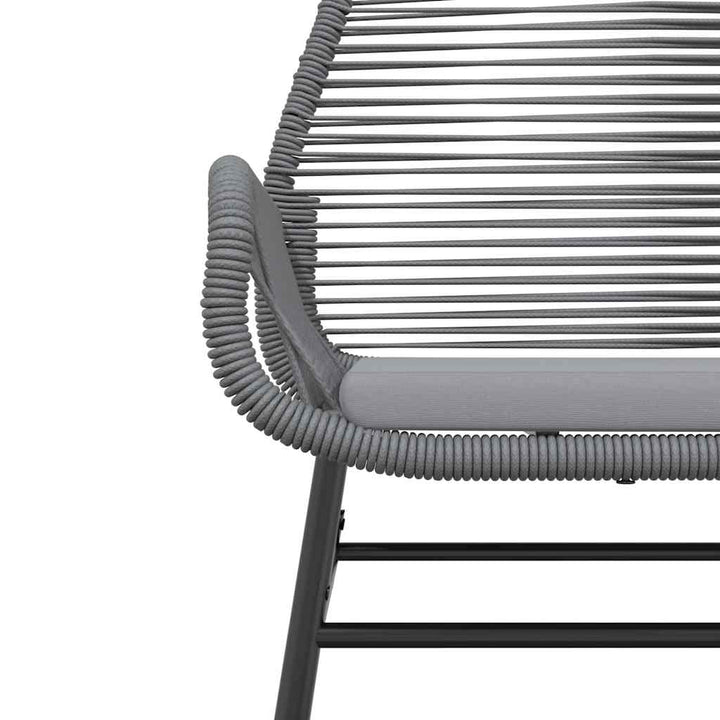 7 dele spisebordssæt til haven med hynder polyrattan glas grå