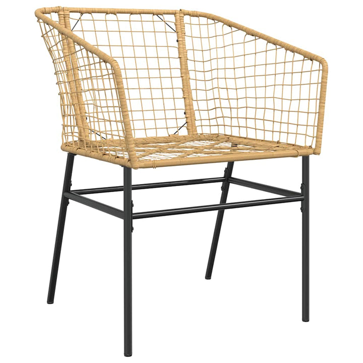 7 dele spisebordssæt til haven polyrattan glas brun