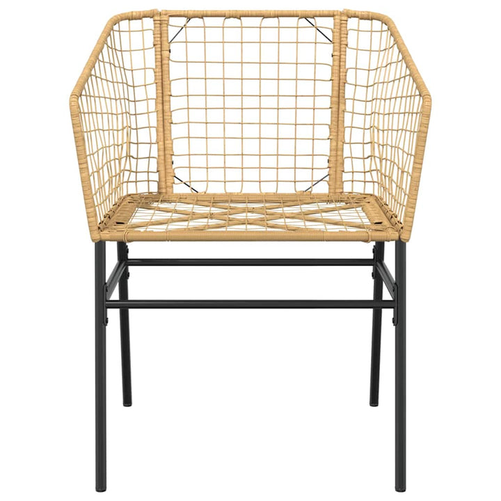 7 dele spisebordssæt til haven polyrattan glas brun