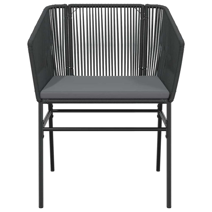 3 dele spisebordssæt til haven m. hynder polyrattan glas sort