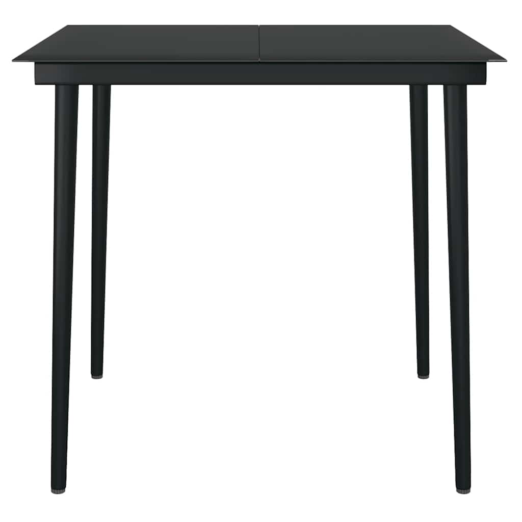 5 dele spisebordssæt til haven m. hynder polyrattan glas sort