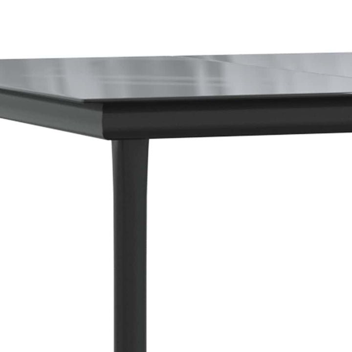 7 dele spisebordssæt til haven m. hynder polyrattan glas sort