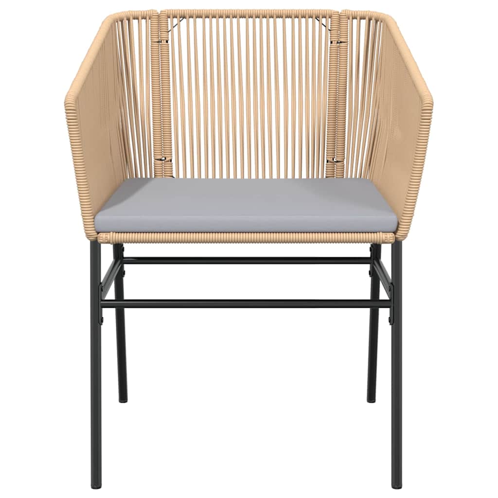 3 dele spisebordssæt til haven m. hynder polyrattan glas brun