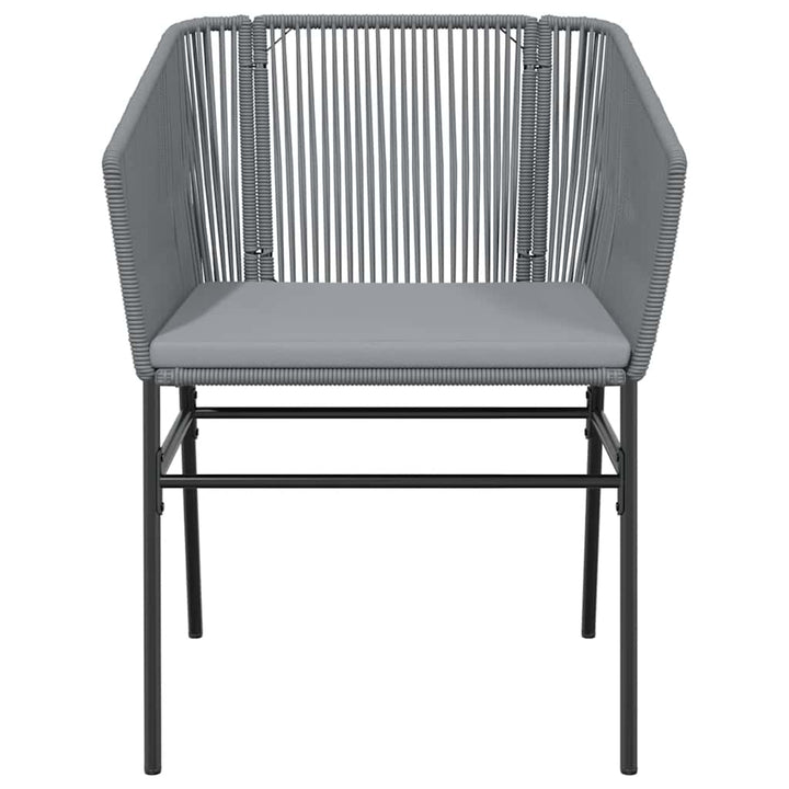 spisebordssæt til haven 3dele med hynder polyrattan glas grå