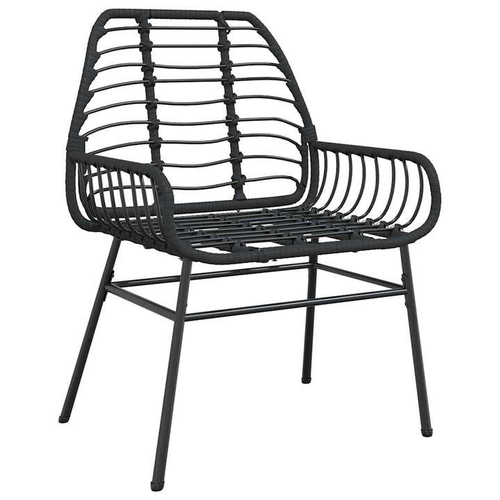 5 dele spisebordssæt til haven polyrattan glas sort