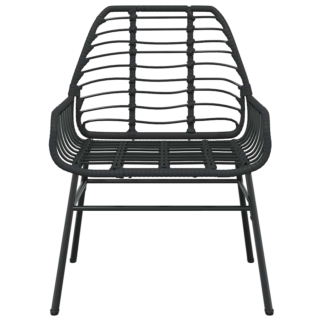 7 dele spisebordssæt til haven polyrattan glas sort