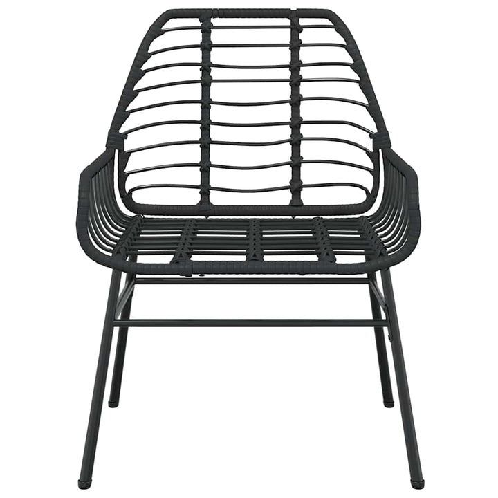 7 dele spisebordssæt til haven polyrattan glas sort