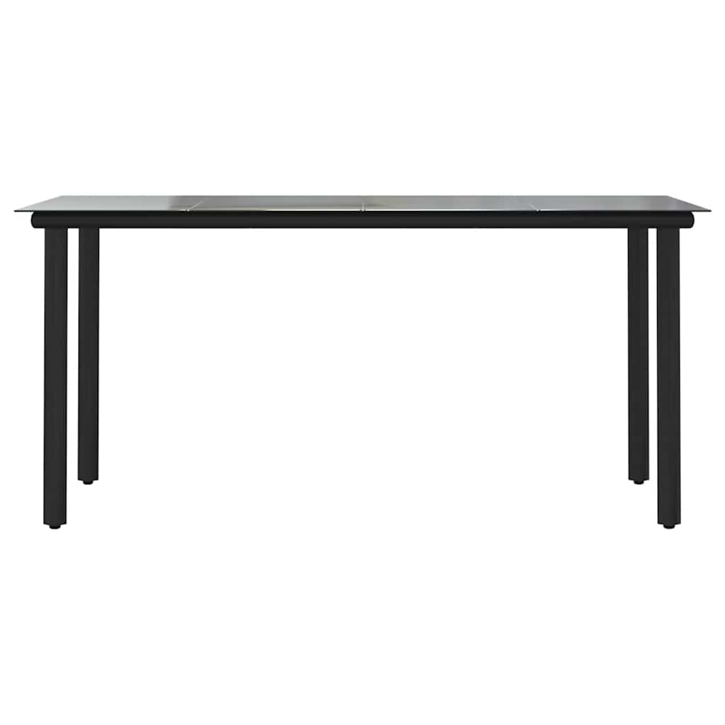 7 dele spisebordssæt til haven polyrattan glas sort