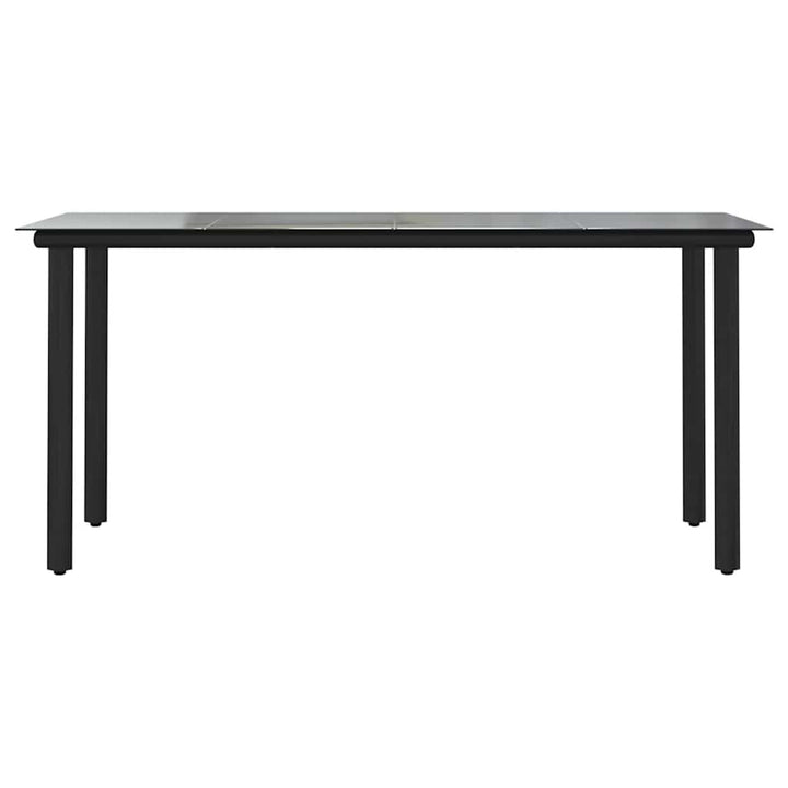 7 dele spisebordssæt til haven polyrattan glas sort