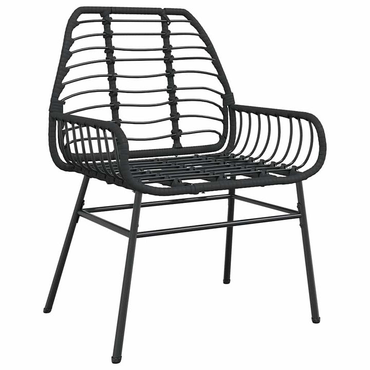 7 dele spisebordssæt til haven polyrattan glas sort