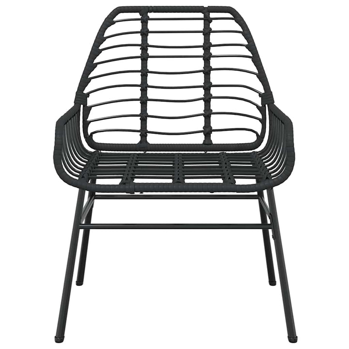 7 dele spisebordssæt til haven polyrattan glas sort