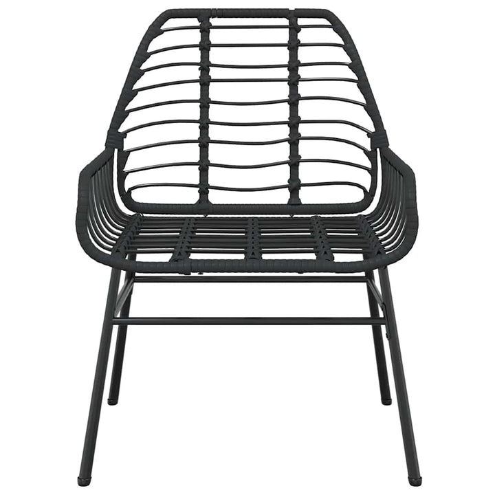 9 dele spisebordssæt til haven polyrattan glas sort