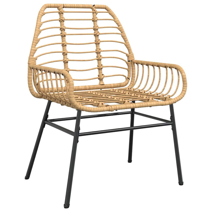 3 dele spisebordssæt til haven polyrattan glas brun